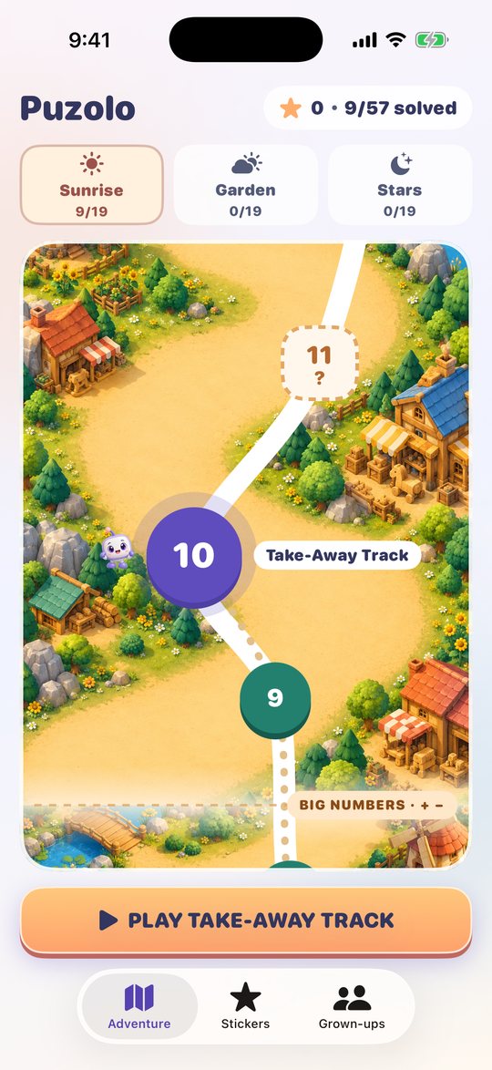Adventure map with numbered stops